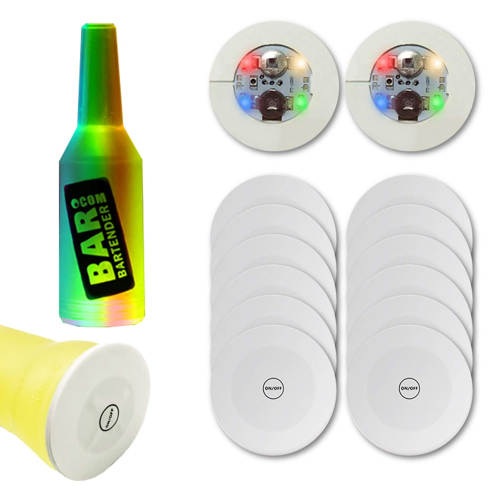 12Pcs LED Coaster, LED Sticker Lights, LED Bottle Lights Cup Holder Lights for Wine Liquor Bottle... | Amazon (US)