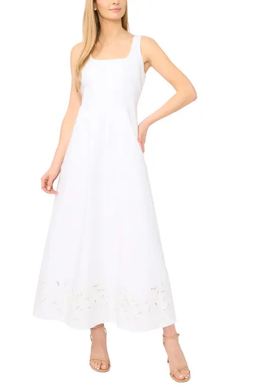 halogen(r) Seamed A-Line Maxi Dress in Bright White at Nordstrom, Size 14 | Nordstrom