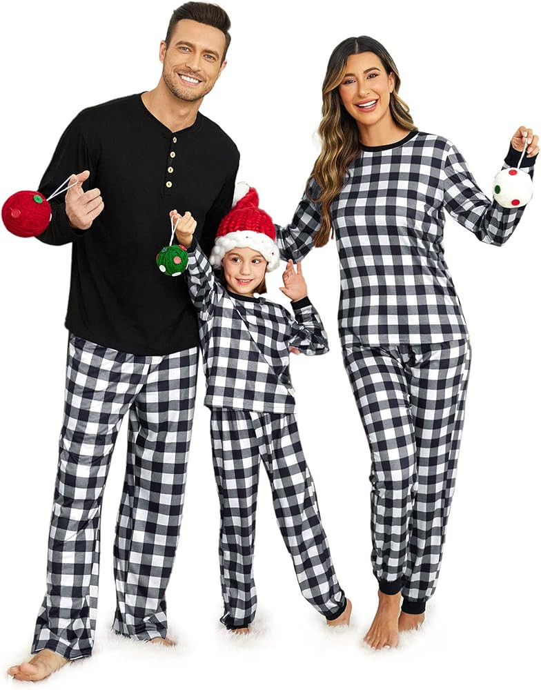 Ekouaer Matching Family Christmas Pajama Sets Womens Mens Kids Pjs Long Sleeve Sleepwear Holiday ... | Amazon (US)