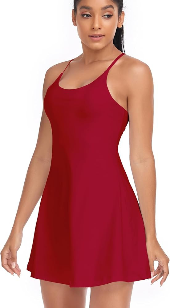 Women's Tennis Dress, Athletic Workout Sports Golf Dresses with Built-in Bra & Shorts Exercise Dr... | Amazon (US)