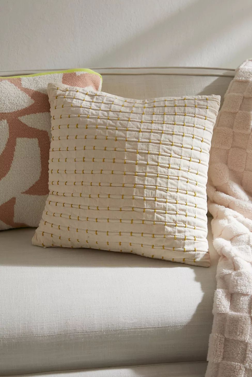 Stitchwork Throw Pillow | Urban Outfitters (US and RoW)