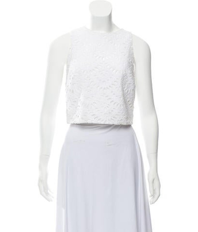 Alice + Olivia Sleeveless Crop Top White Alice + Olivia Sleeveless Crop Top | The RealReal