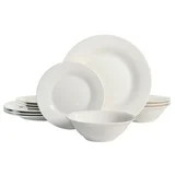 Gibson Home Everyday Round White Stoneware Dinnerware Set, 12-Piece - Walmart.com | Walmart (US)