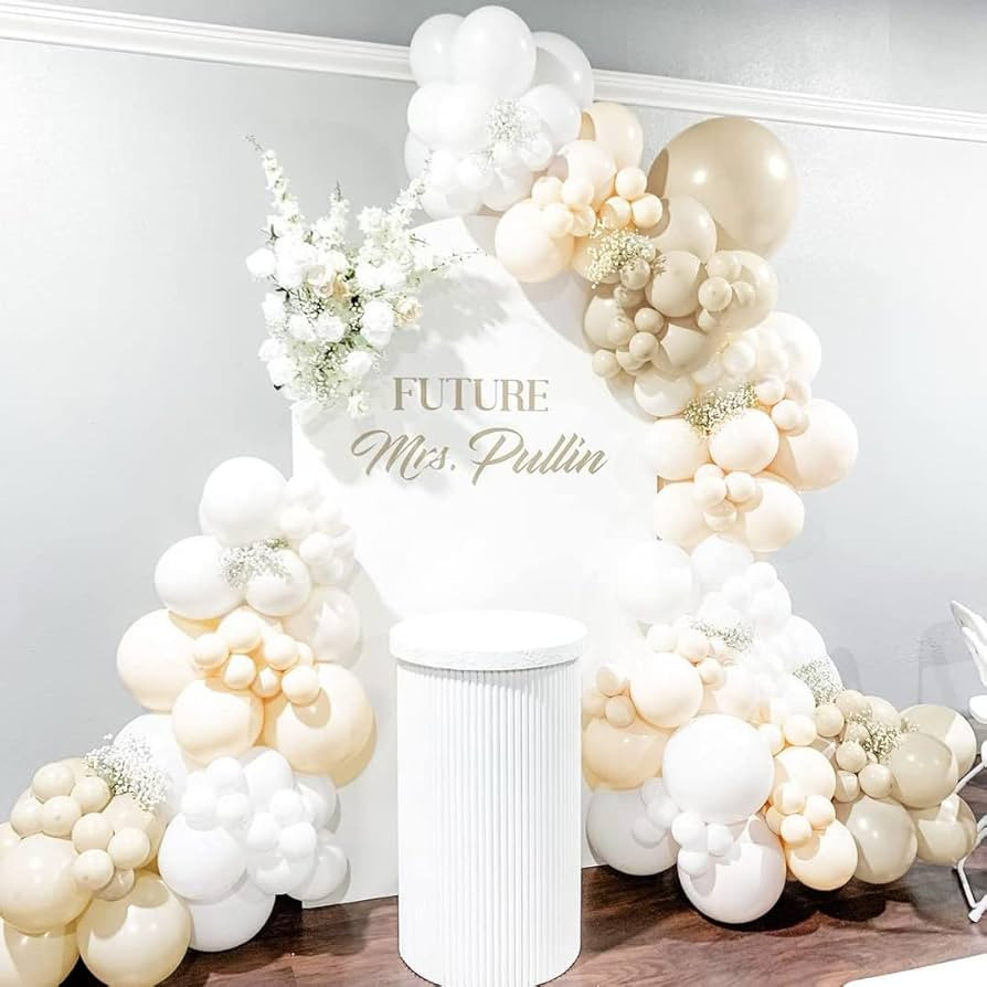 White Balloon Garland Double Stuffed Blush Ivory Beige Balloons Cream White Balloons Different Si... | Amazon (US)