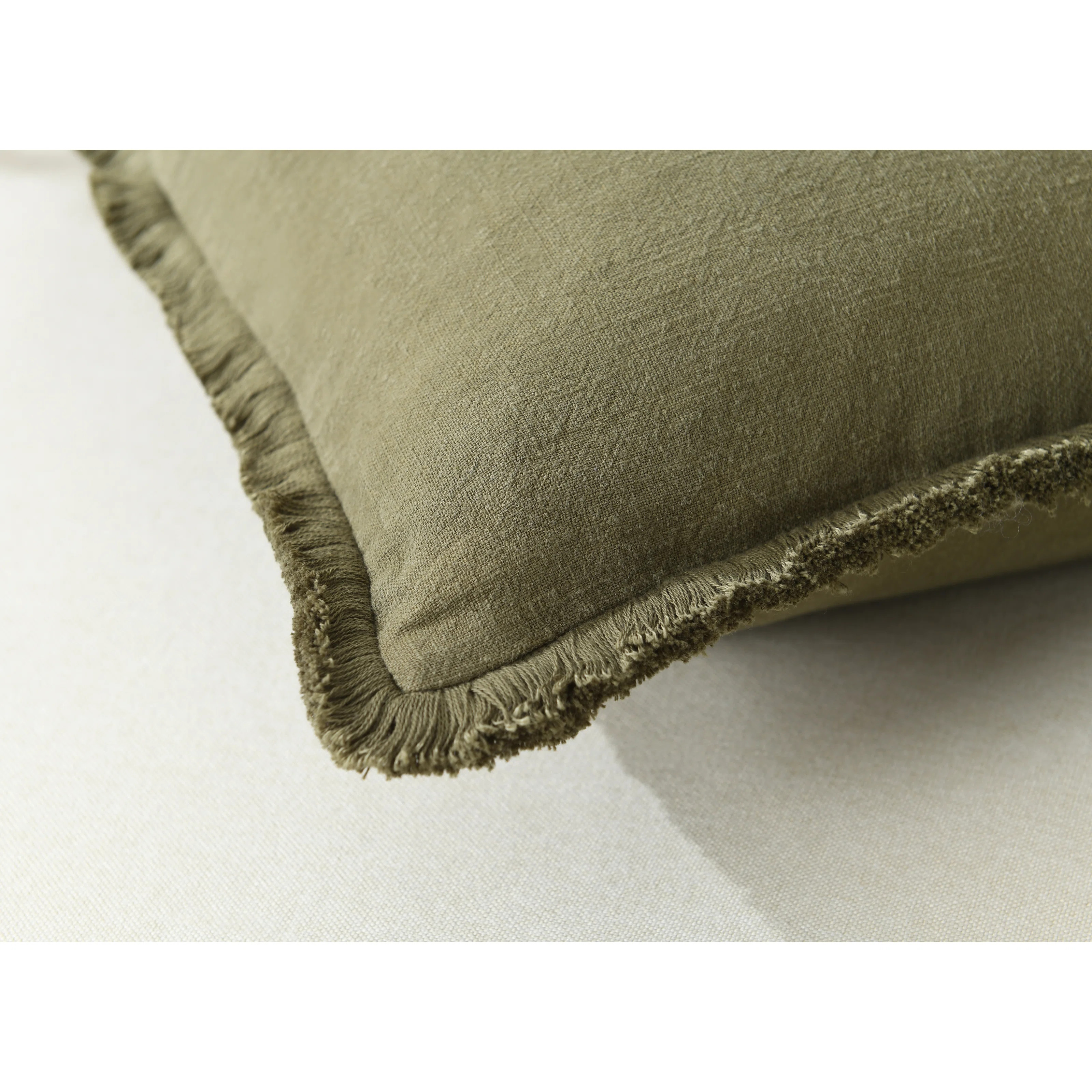 Washed Linen Textured Boho Farmhouse Pillow Cover With Tassels Edge (Set of 2) | Wayfair North America