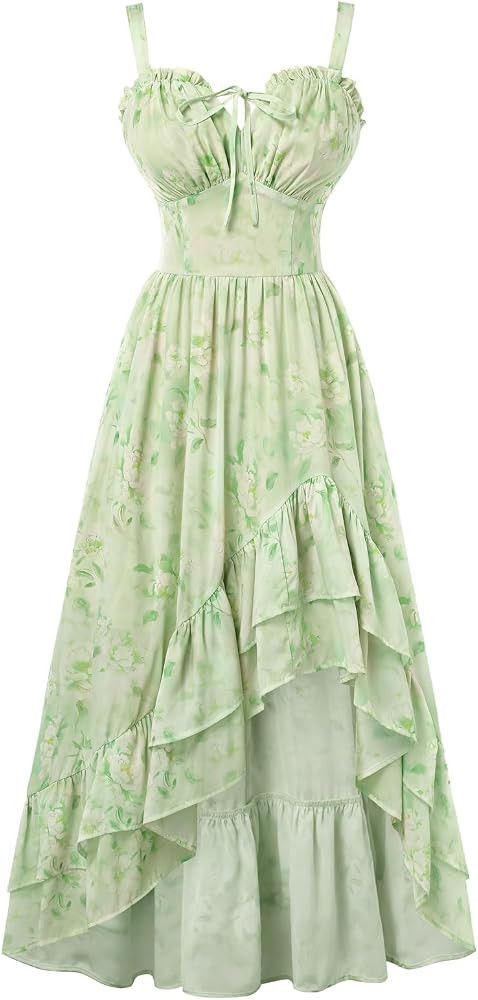 Scarlet Darkness Summer Dresses for Women 2026 Floral Corset Wedding Guest Dress Ruffle Maxi Dres... | Amazon (US)