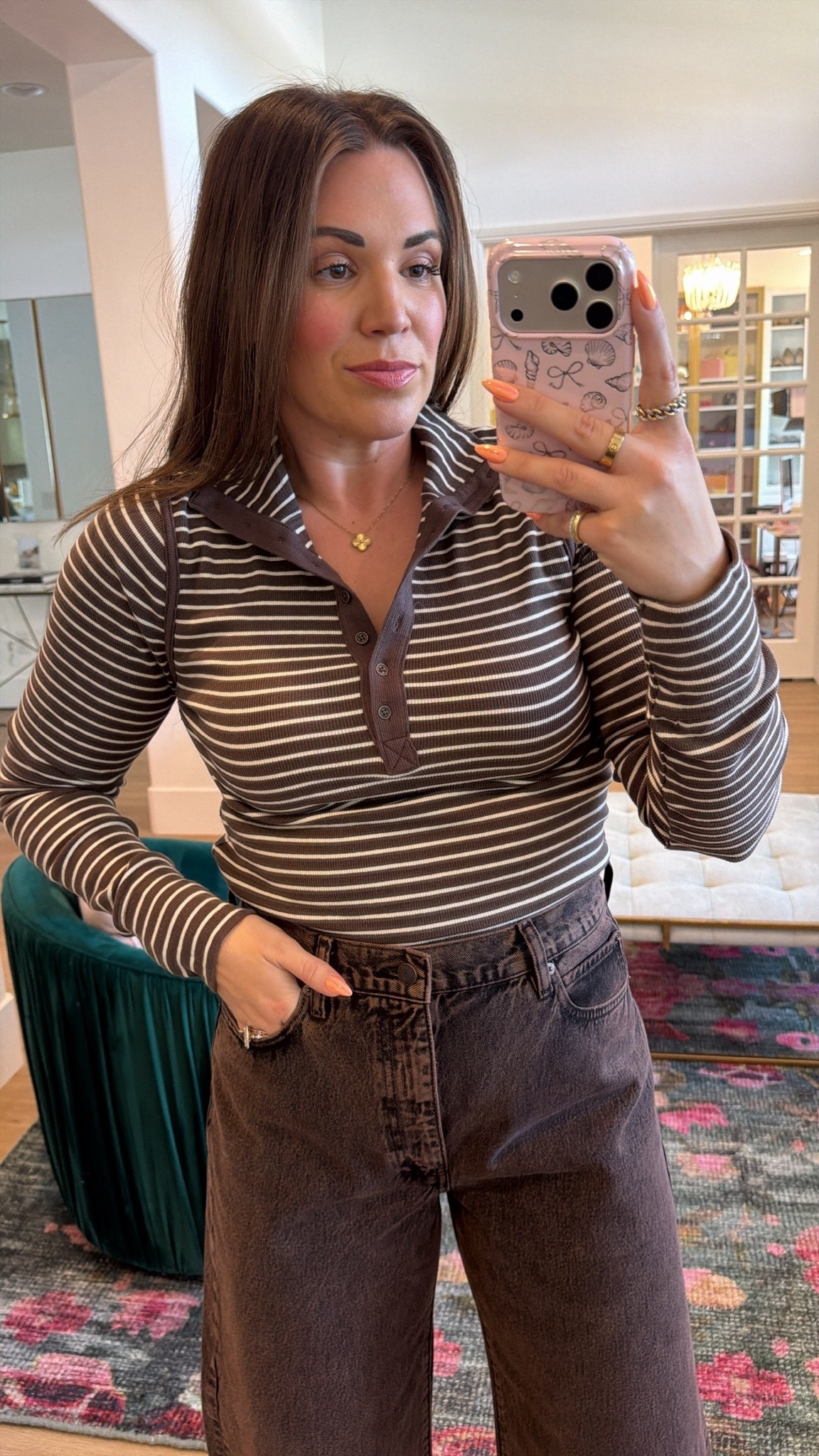 curvy midsize brown look for fall from the Nordstrom Anniversary Sale! wearing size large in top and 30 in brown denim (could have taken the 29)

#LTKSeasonal #LTKMidsize #LTKSaleAlert