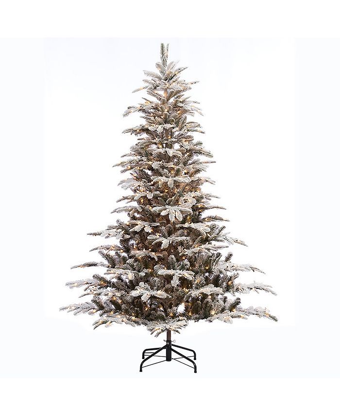 Puleo International 7.5 ft. Pre-lit Arctic Fir Flocked Artificial Christmas Tree 700 UL listed Cl... | Macys (US)