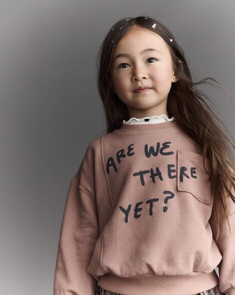 Toddler Neutral Are We There Yet' Pullover Sweatshirt - Mocha Brown | Carter's Inc