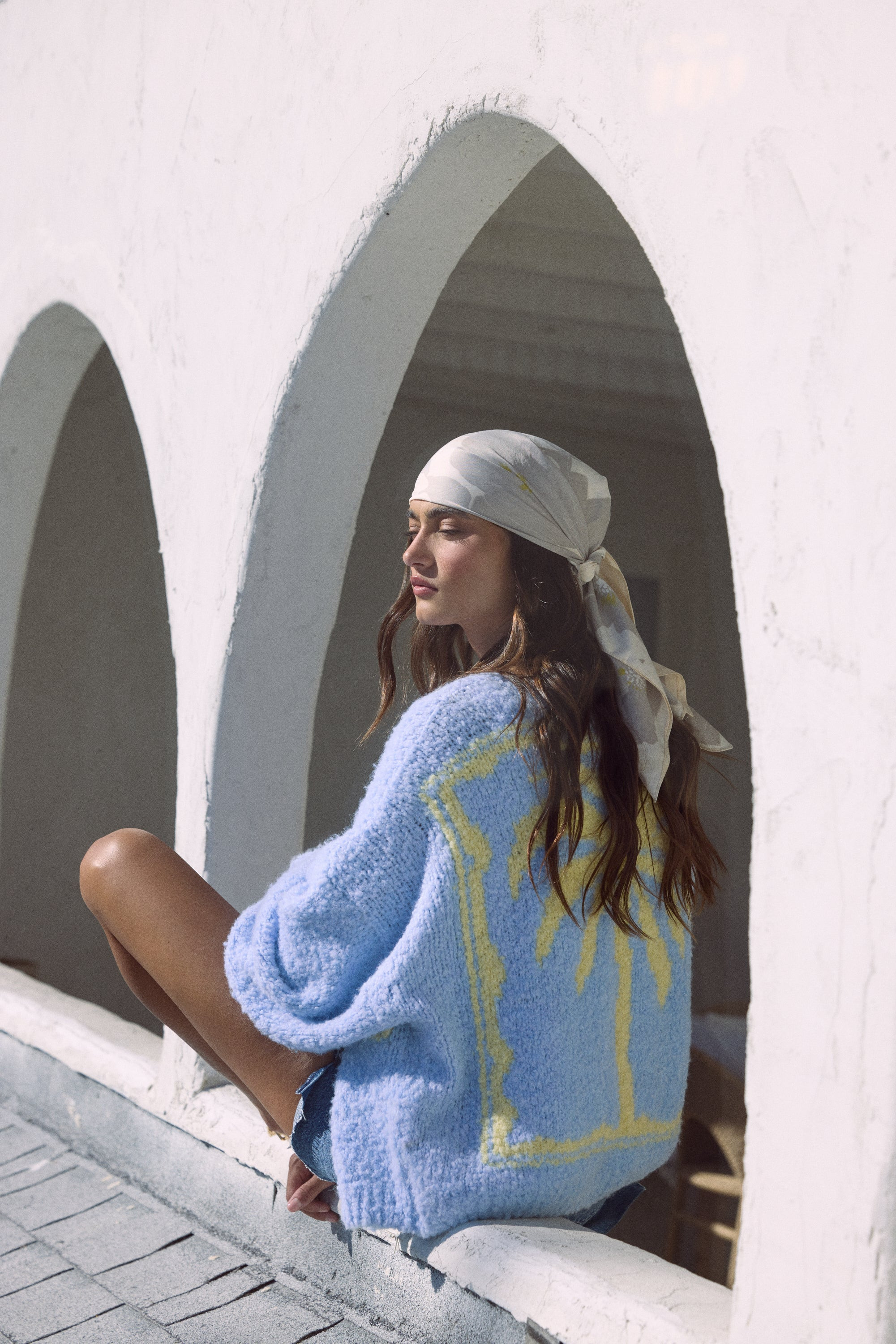 Jacquard Palm Tree Cardigan | Vintage Havana