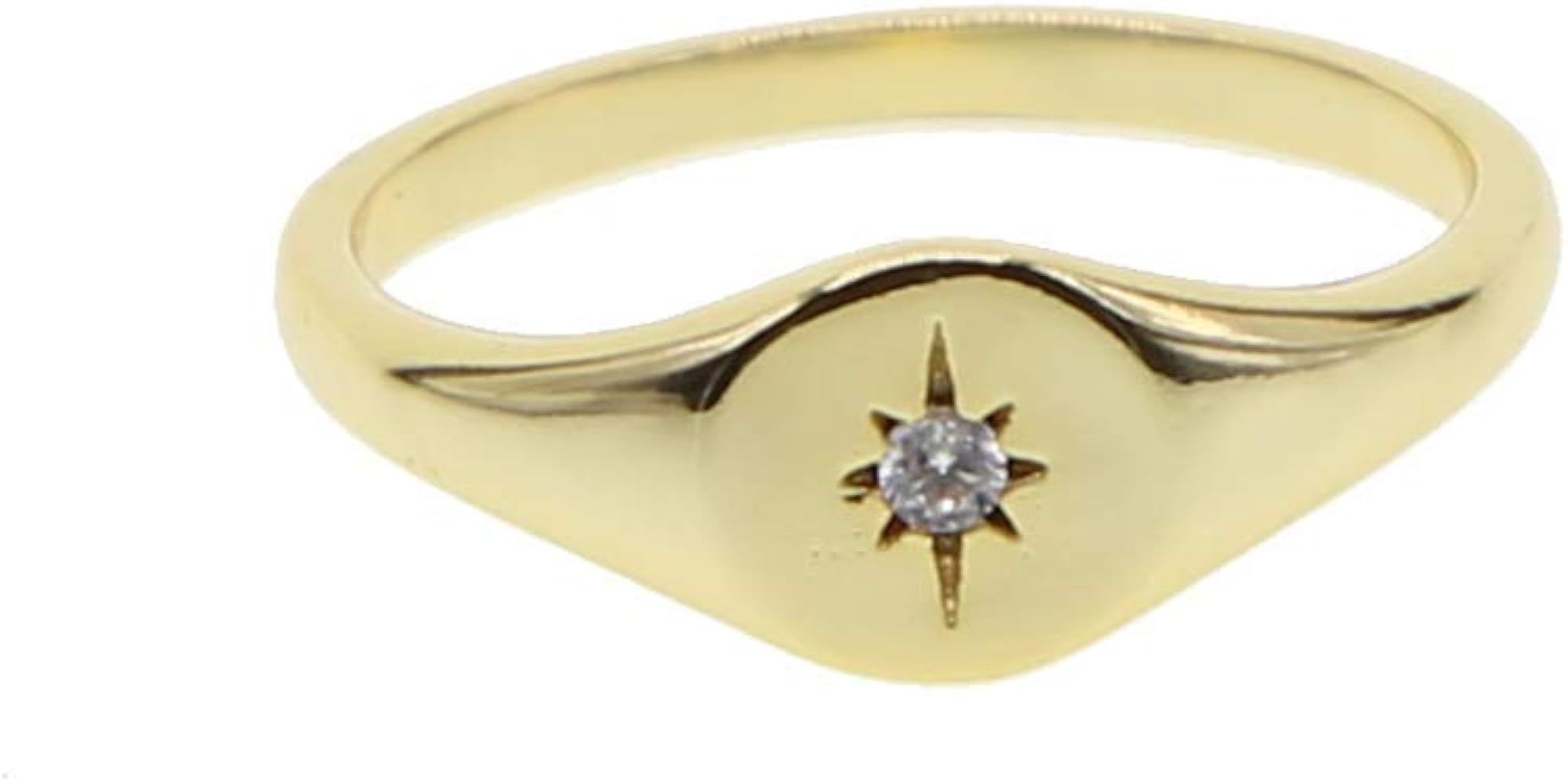 ATJMLADYJEWELRY Simple Jewelry Gold Plated Women Finger Jewelry Star Starburst Signet Ring | Amazon (US)