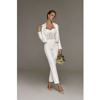 Wedding White Jumpsuit, Bridal Jumpsuit For Wedding, Bride, White Wedding Women Party Jacket | Etsy (US)