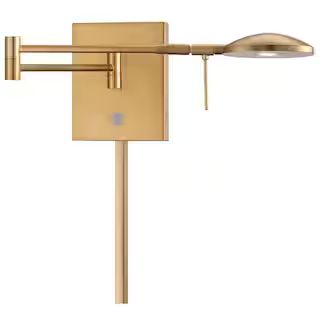 George's Reading Room 8-Watt Honey Gold Integrated LED Swing Arm | The Home Depot