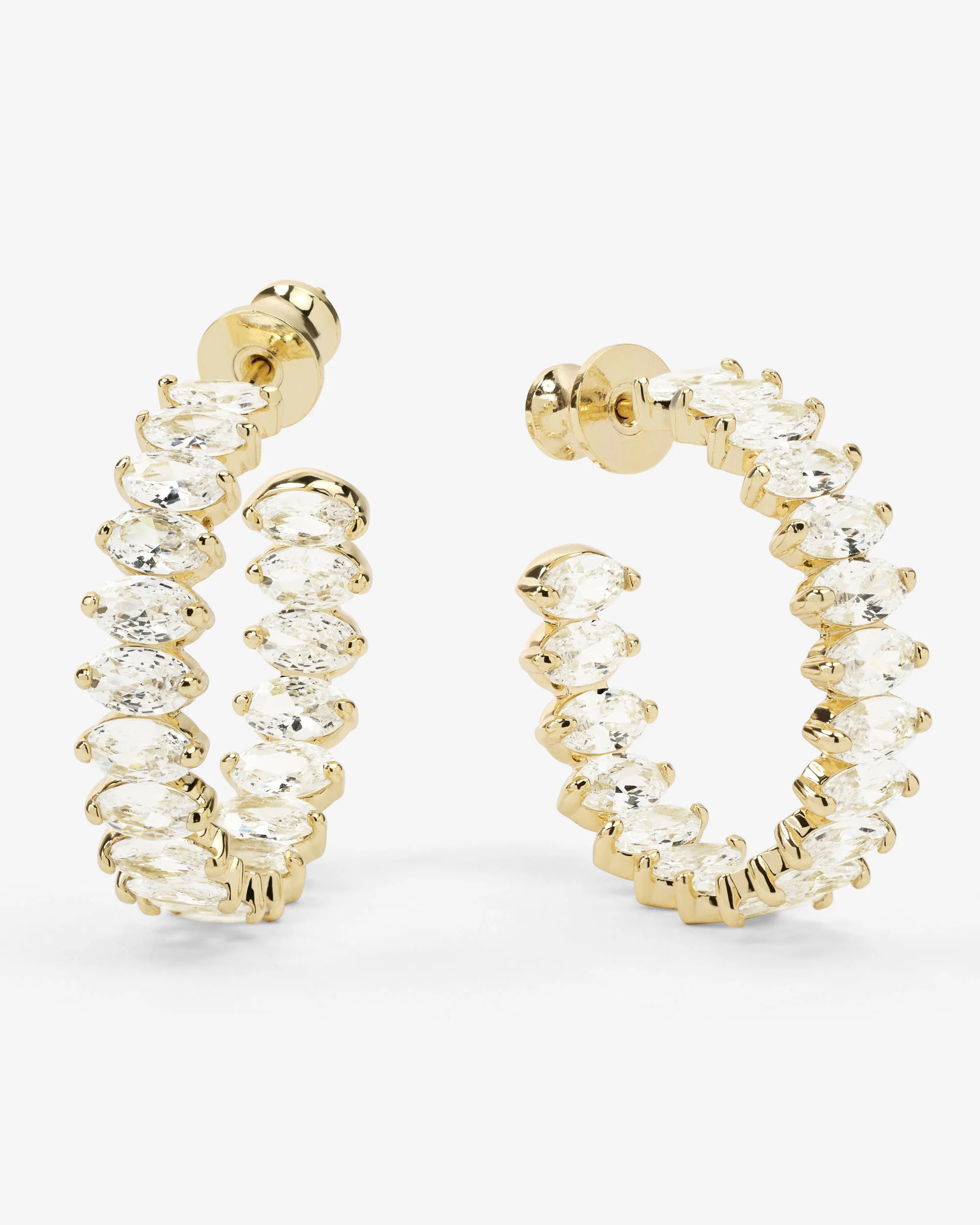 Baby ""She's So Fine"" Hoops 1"" - Gold|White Diamondettes | Melinda Maria Jewelry
