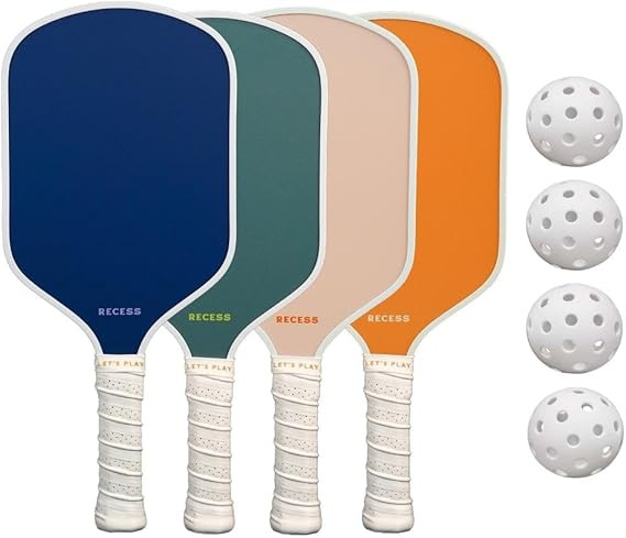 Recess Pickleball Starter Set of Premium Pickleball Paddles and Four (4) Pickle Balls - Lightweig... | Amazon (US)