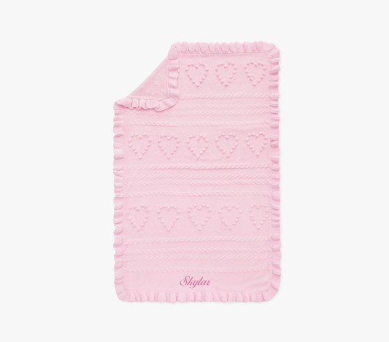 LoveShackFancy Textured Hearts Baby Blanket | Pottery Barn Kids