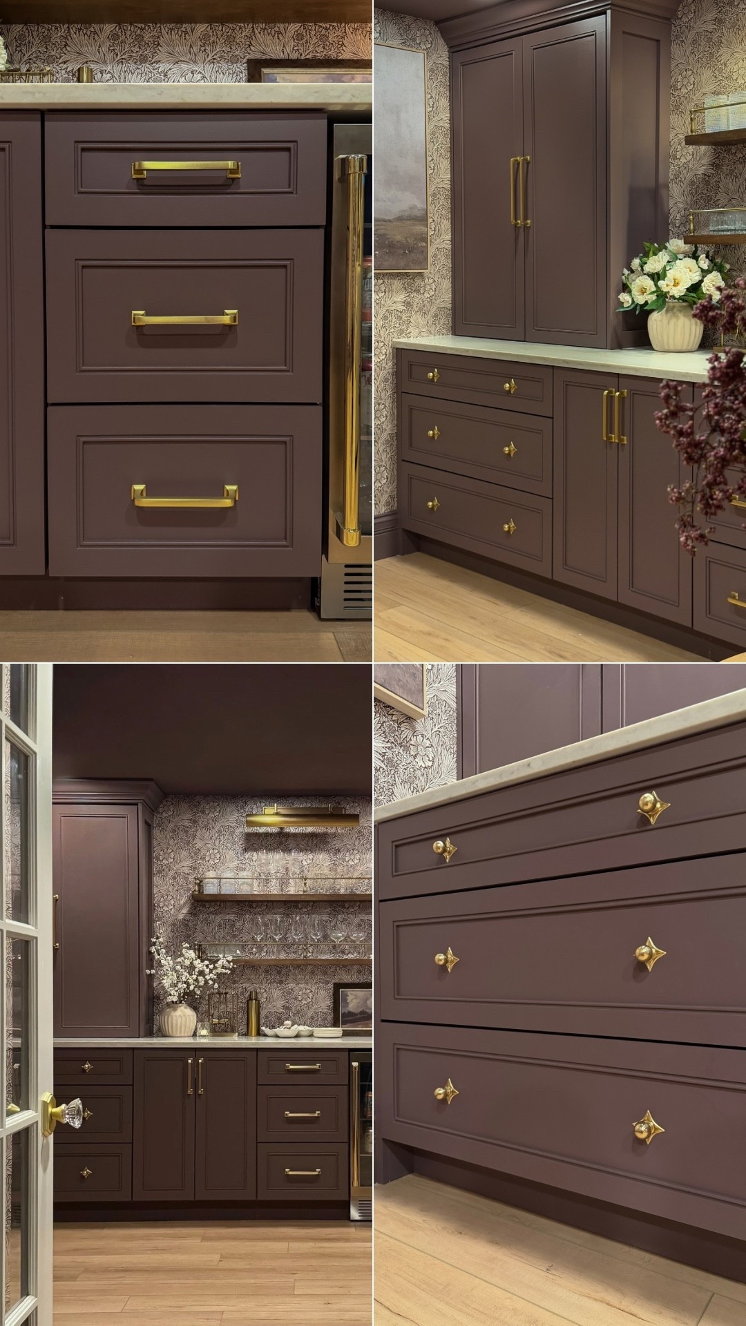Bar sources! 🍸 

Hardware is all in aged brass
Paint color is Sherwin Williams Poetry Plum

#LTKselfcare #LTKHome #LTKdayinmylife