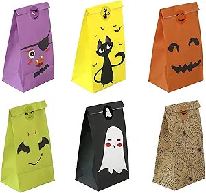 Halloween Treat Bags - 24 Pcs Halloween Trick or Treat Goody Gags Gift Bags, 24 Pcs Halloween Sti... | Amazon (US)