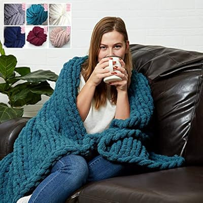 STERLING~LETTER Chunky Knit Throw Blanket - 40" x 48" - Handwoven - Gorgeous Braided - Breathable... | Amazon (US)