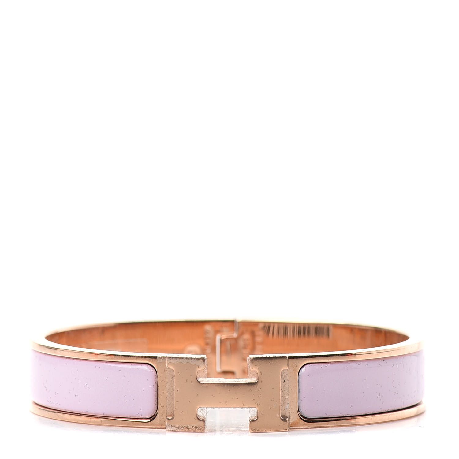 Enamel Narrow Clic Clac H Bracelet GM Rose Dragee | Fashionphile