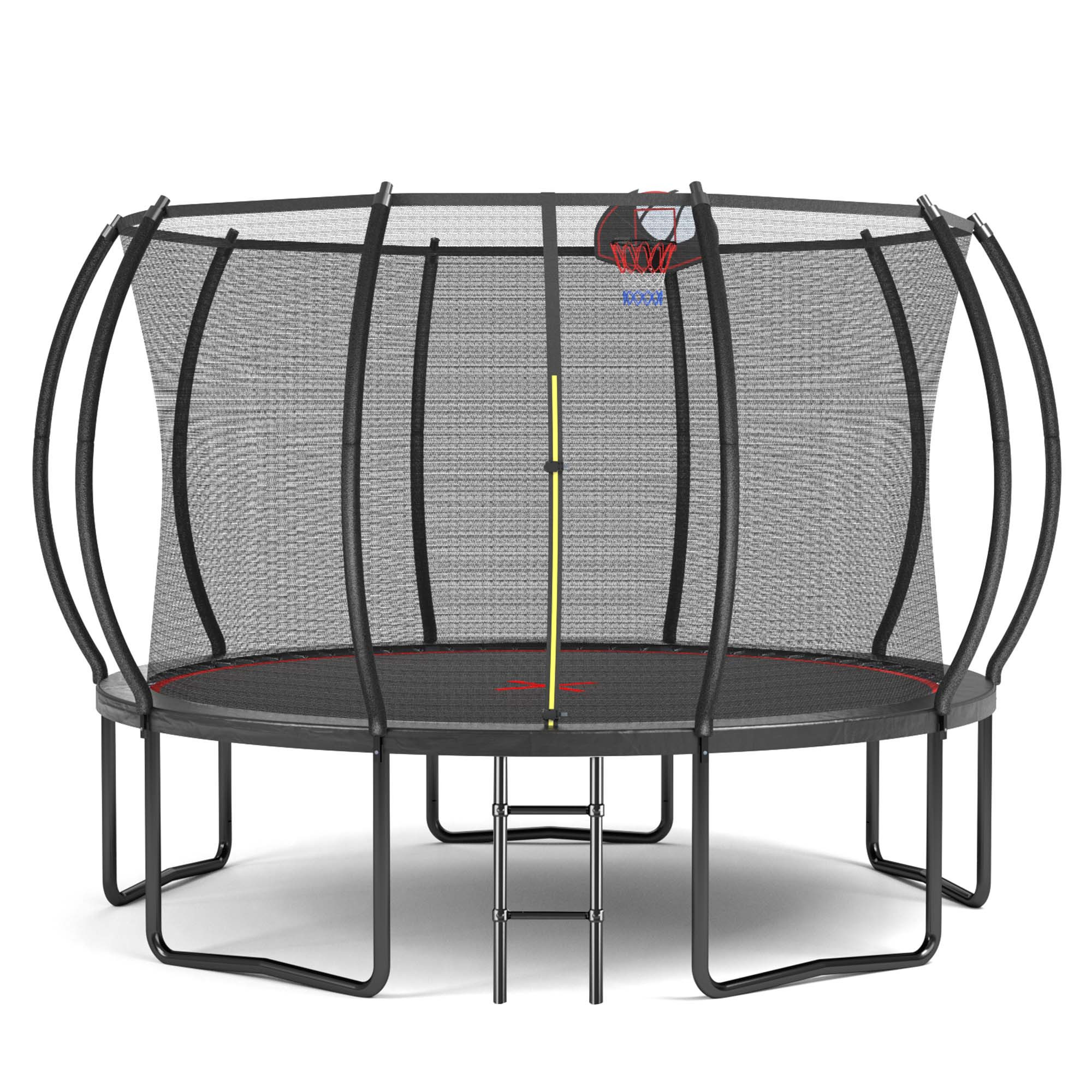 Fun Orange Heavy-Duty Outdoor Trampoline, ASTM-Certified 12-ft Round Backyard in Black one_size | FUN25BC01 | Lowe's