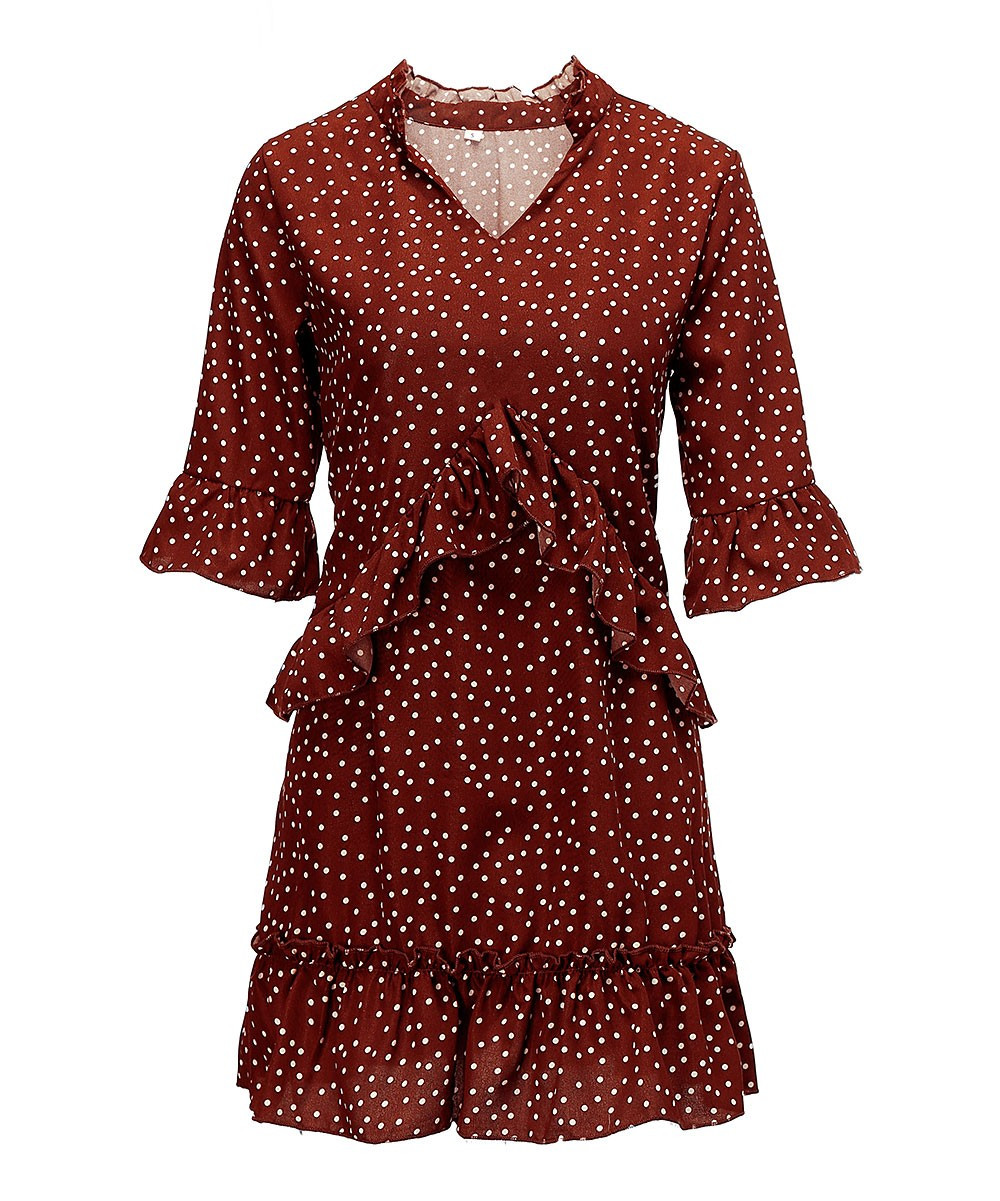 Red Polka Dot Ruffle A-Line Dress - Women | Zulily