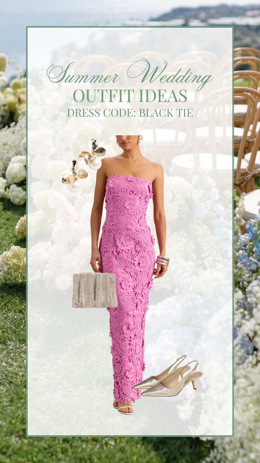 Summer black tie wedding guest outfit idea!