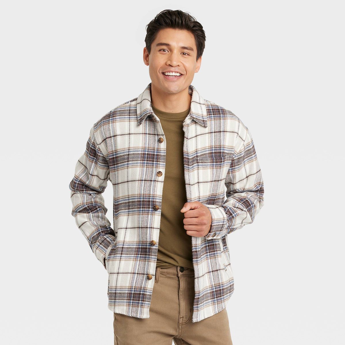 Men’s Heavyweight Long Sleeve Flannel Button Down Shirt – Goodfellow & Co™ | Target