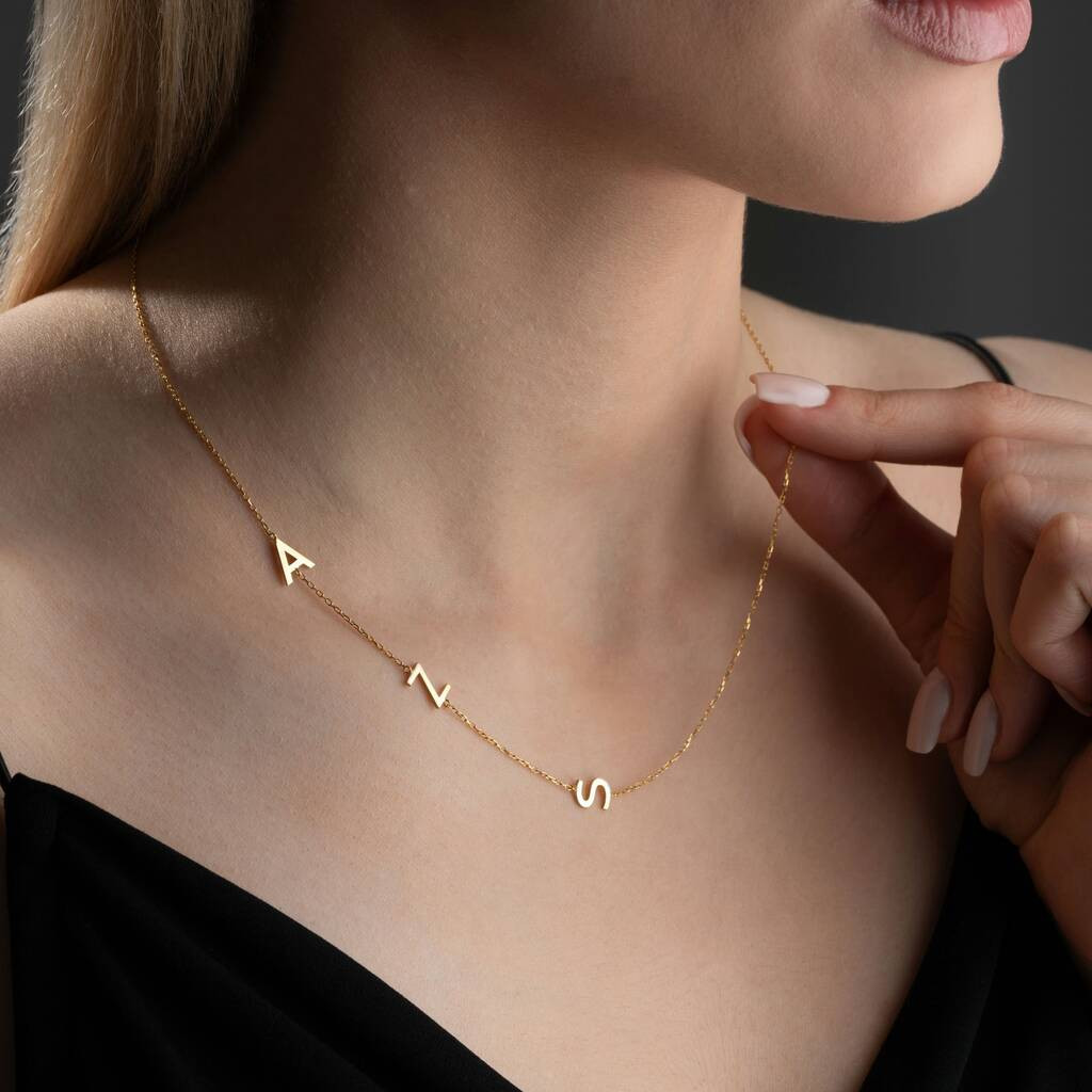 Sideways Initial Necklace | Not On The High Street