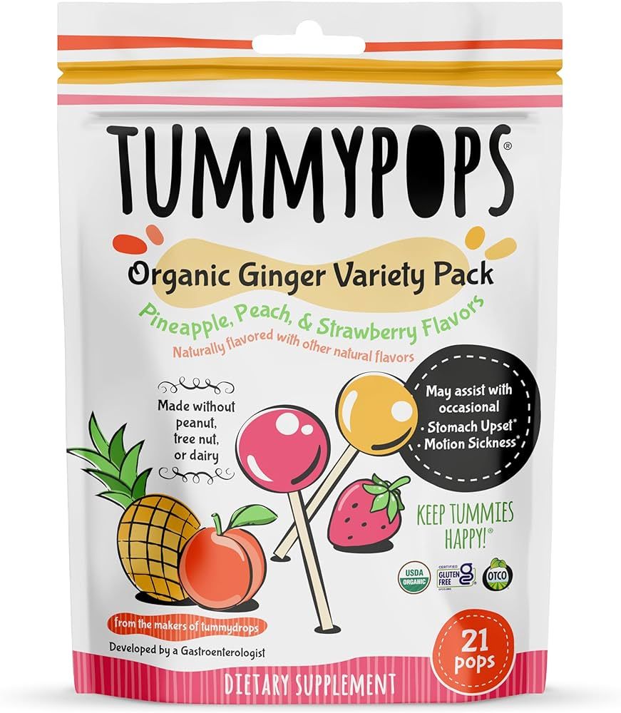 USDA Organic Tummypops Ginger Variety Pack (Pineapple, Peach, & Strawberry) | Amazon (US)