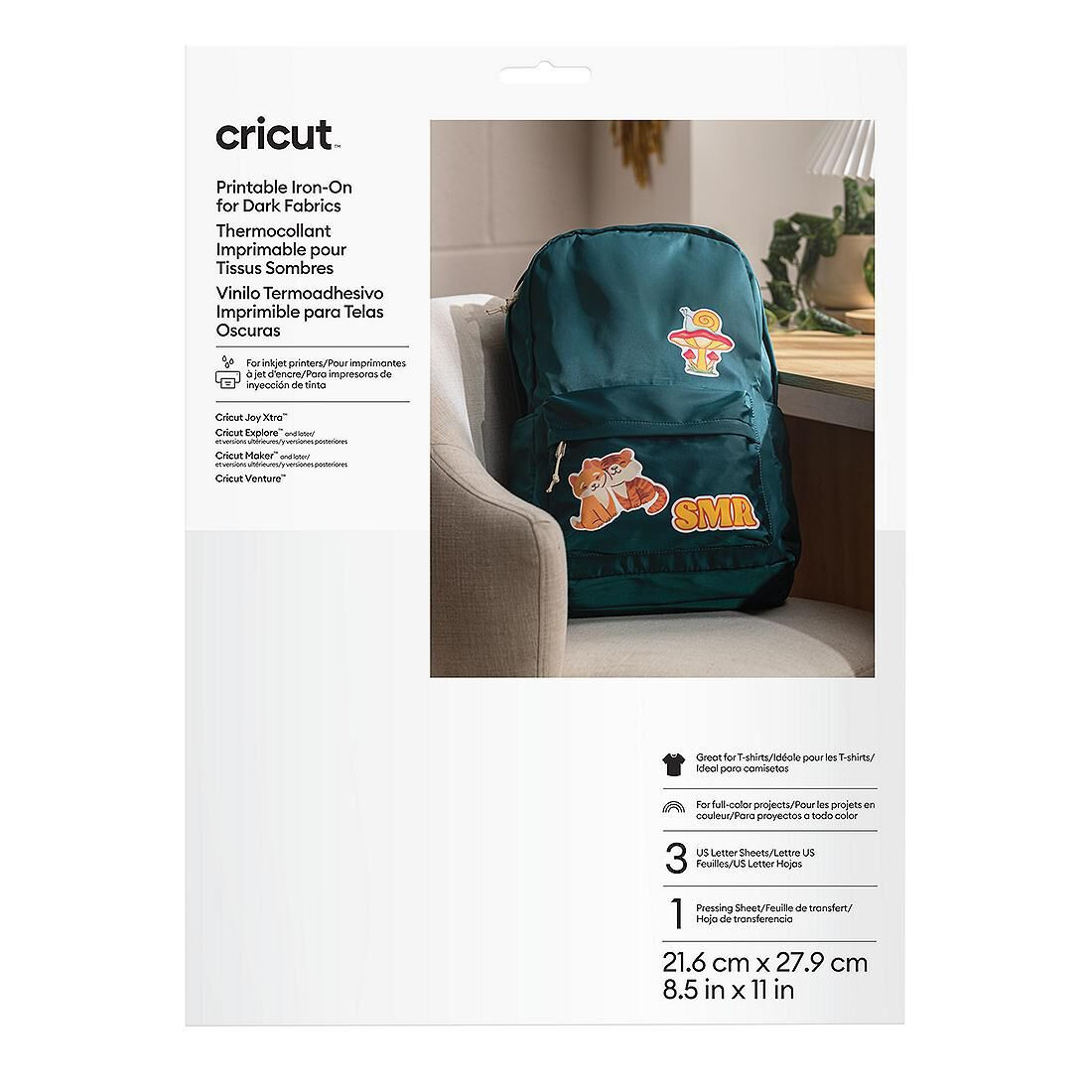 Cricut Printable Iron-On For Dark Fabrics | US Letter | 3 Count | Cricut