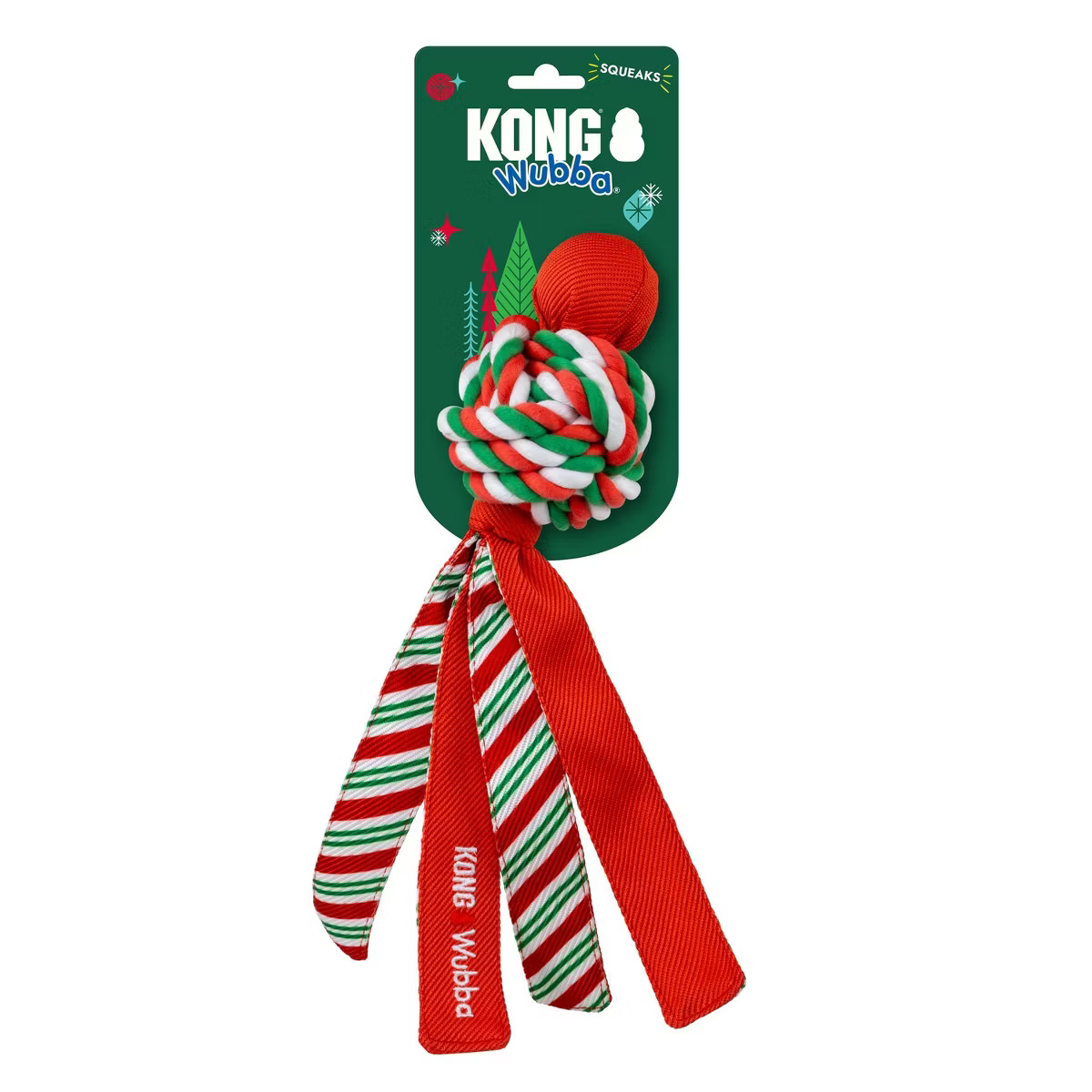 KONG Holiday Wubba Weaves Ball Dog Toy - Red | Target