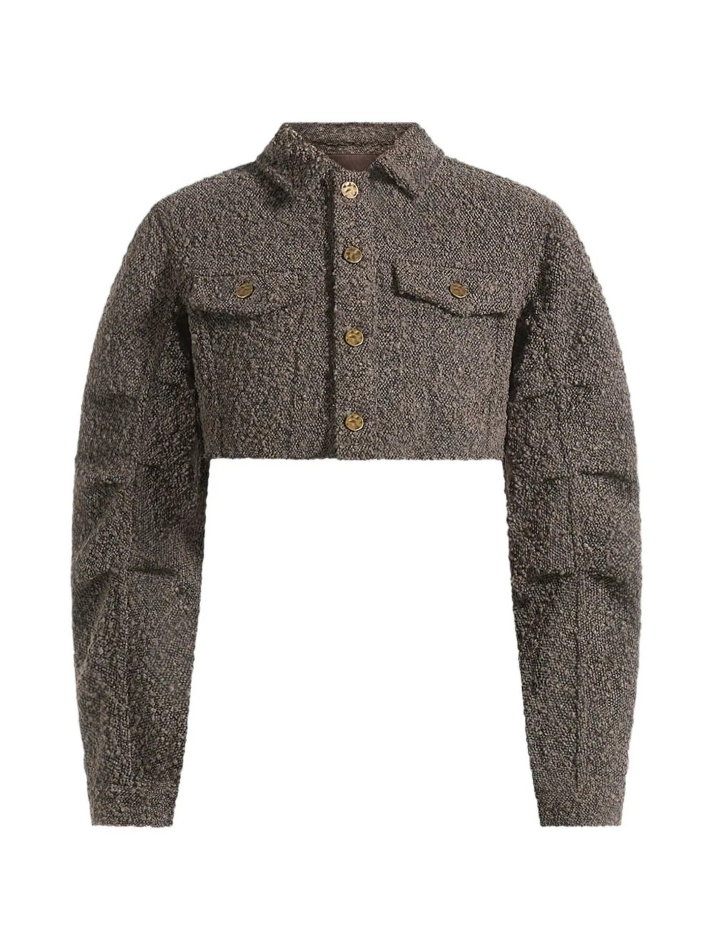 Catherine cropped boucle denim jacket | Farfetch Global