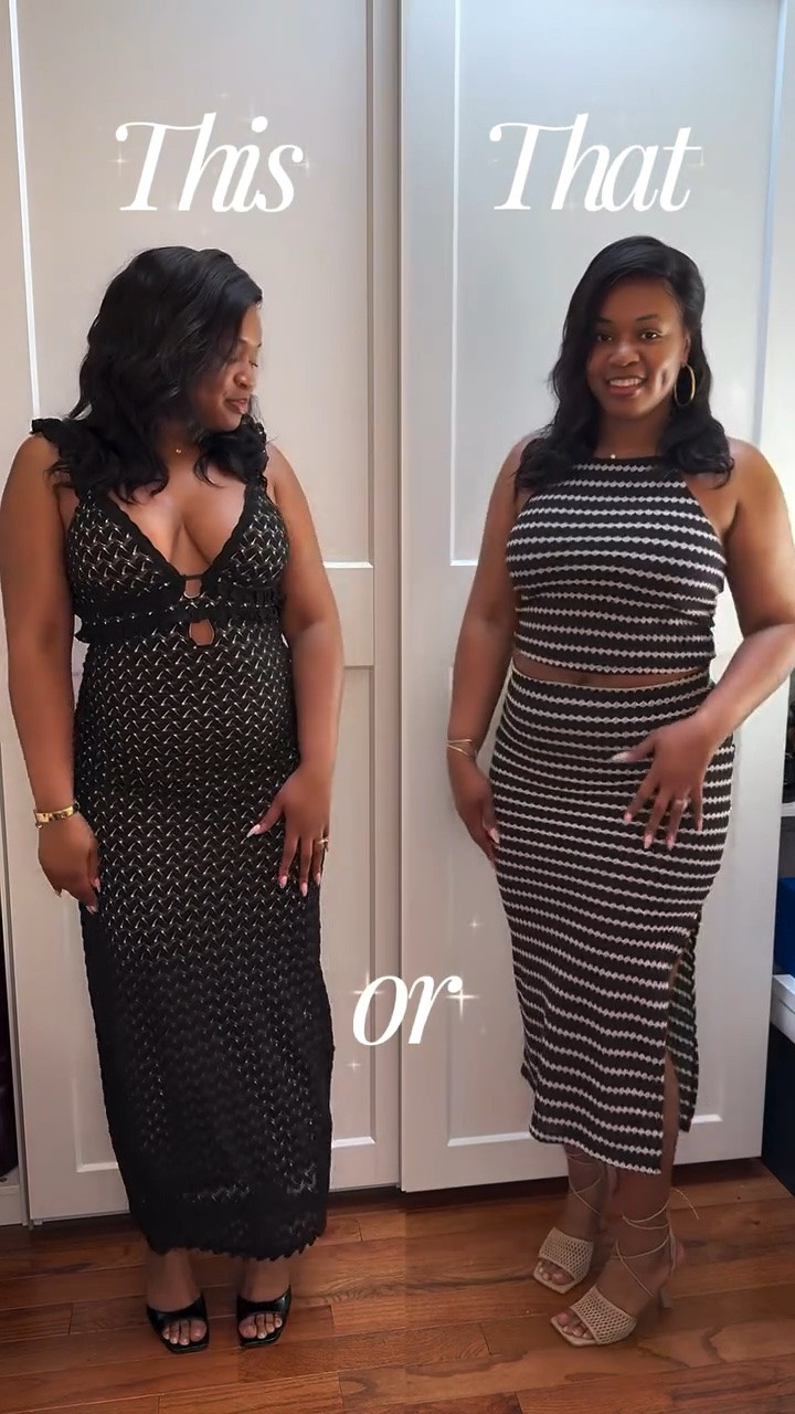 My vacation is less than a month away so I figured.. let’s do a This or That….Vacation Style Edition. 

Do we want elevated & a little dangerous… or soft, cutie, and effortlessly put together? ☀️✨

Either way, crochet clearly understood the assignment and is always a good choice. @express 

Size M in dress and L in set

#itcouldallbesosimpl3 #VacationStyle #CrochetOutfit #ResortWear #FashionReels

#LTKMidsize #LTKSeasonal