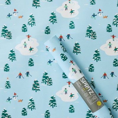 Blue Roll Wrap with Chrsitams Snow Scene - Spritz™ | Target