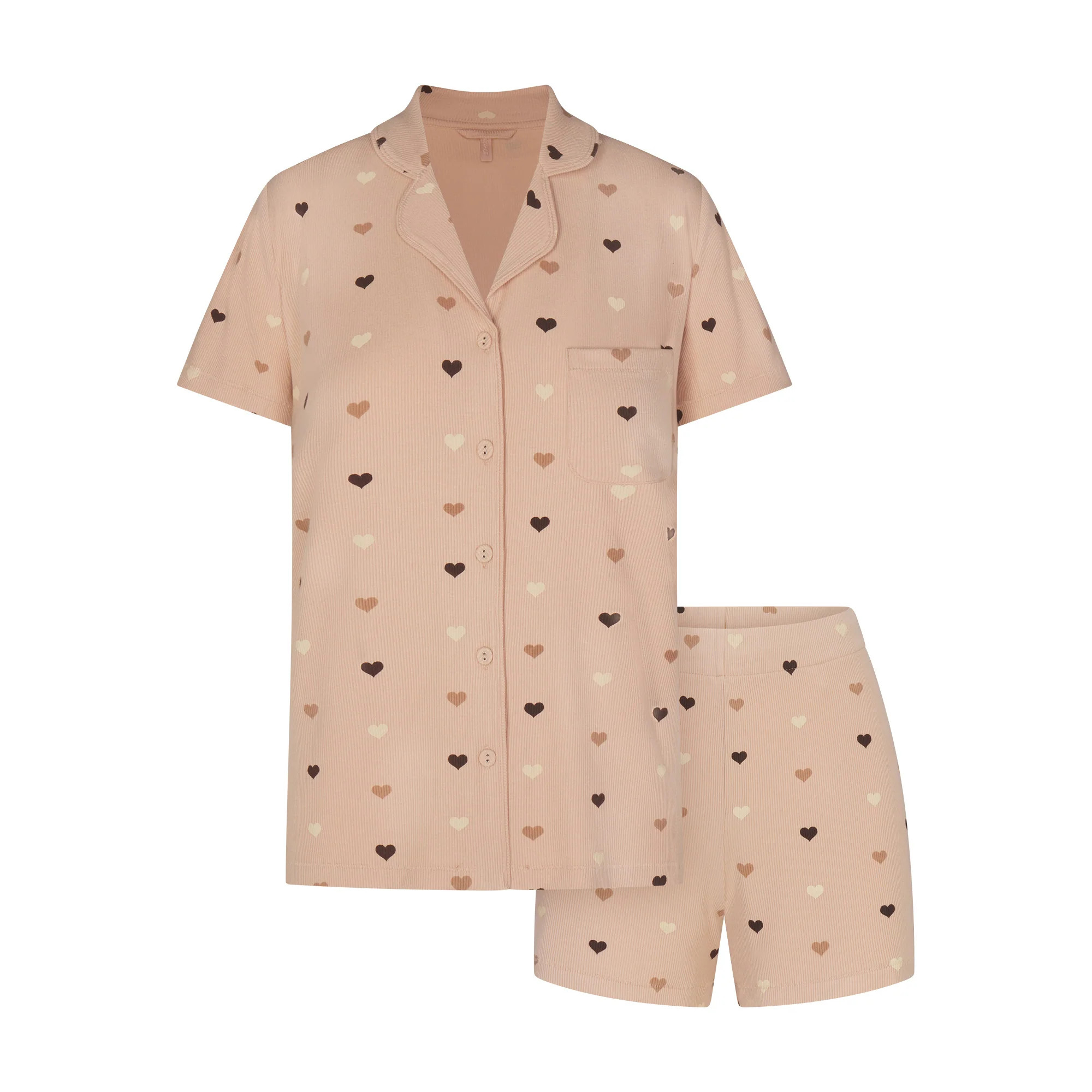 SOFT LOUNGE SHORT SLEEP SET | MICA MINI HEART HALFDROP | SKIMS | SKIMS (US)