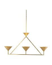 21.75x43.75 Brass Orsay Hand Rubbed 3 Light Linear Chandelier | TJ Maxx