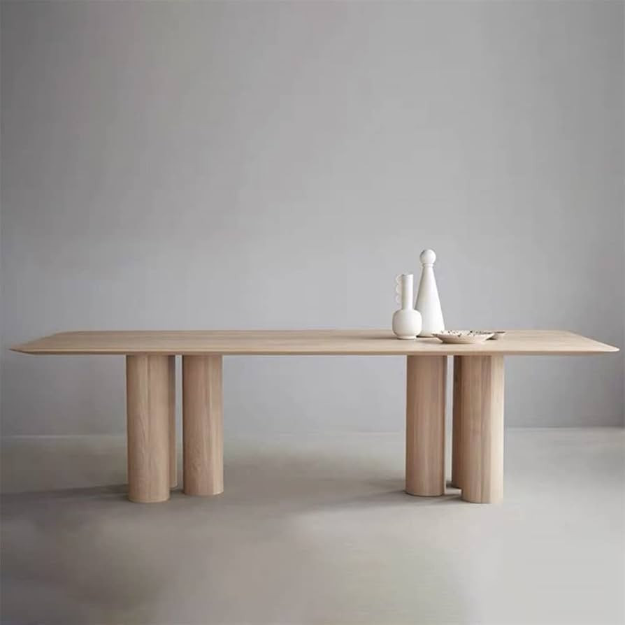 LAKIQ Rectangular Dining Table Solid Wood Kitchen Dining Table Fixed Table Modern Office Conferen... | Amazon (US)