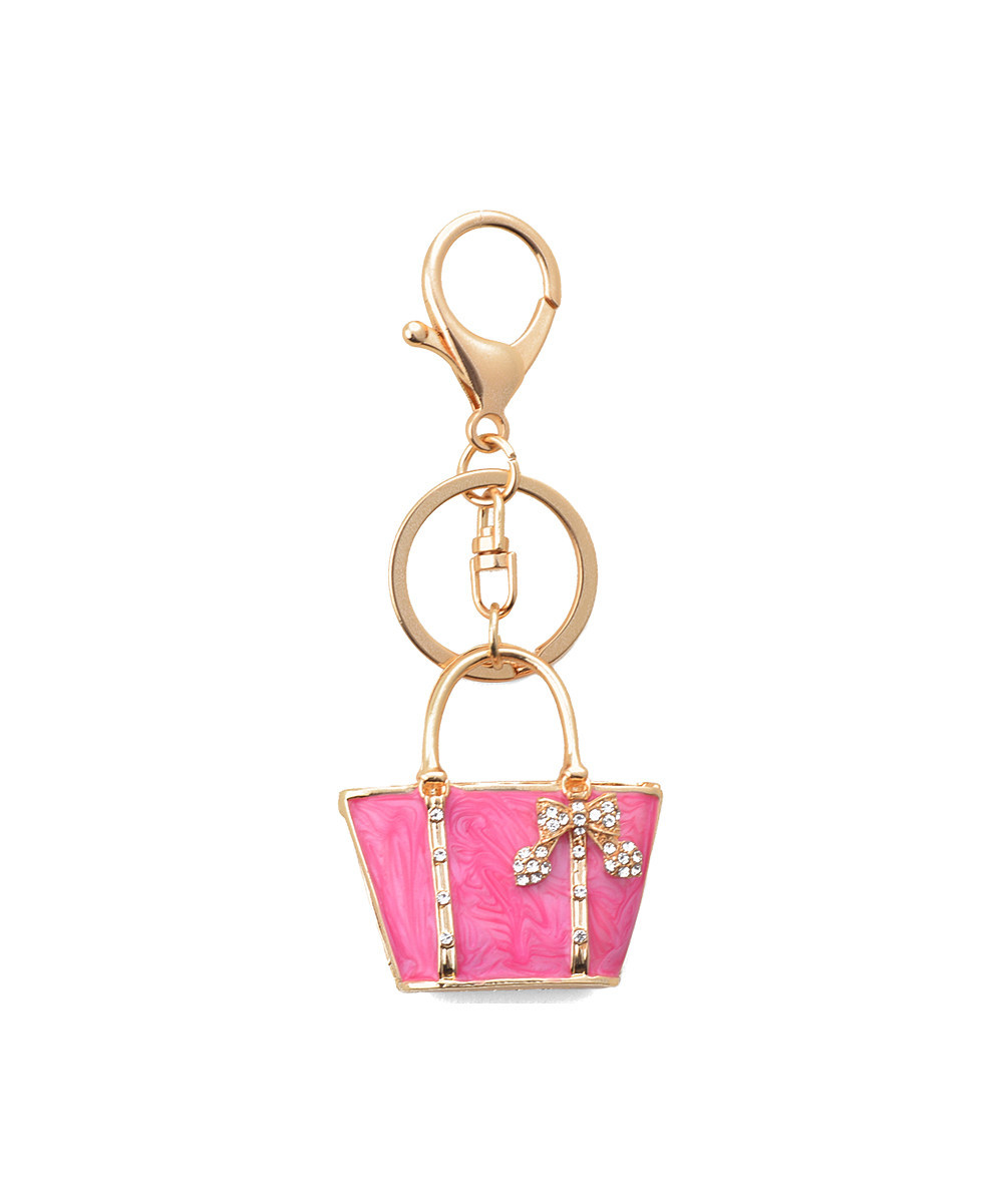 Ella & Elly Women's Jewelry Charms Pink - Crystal & Pink Handbag Purse Charm | Zulily