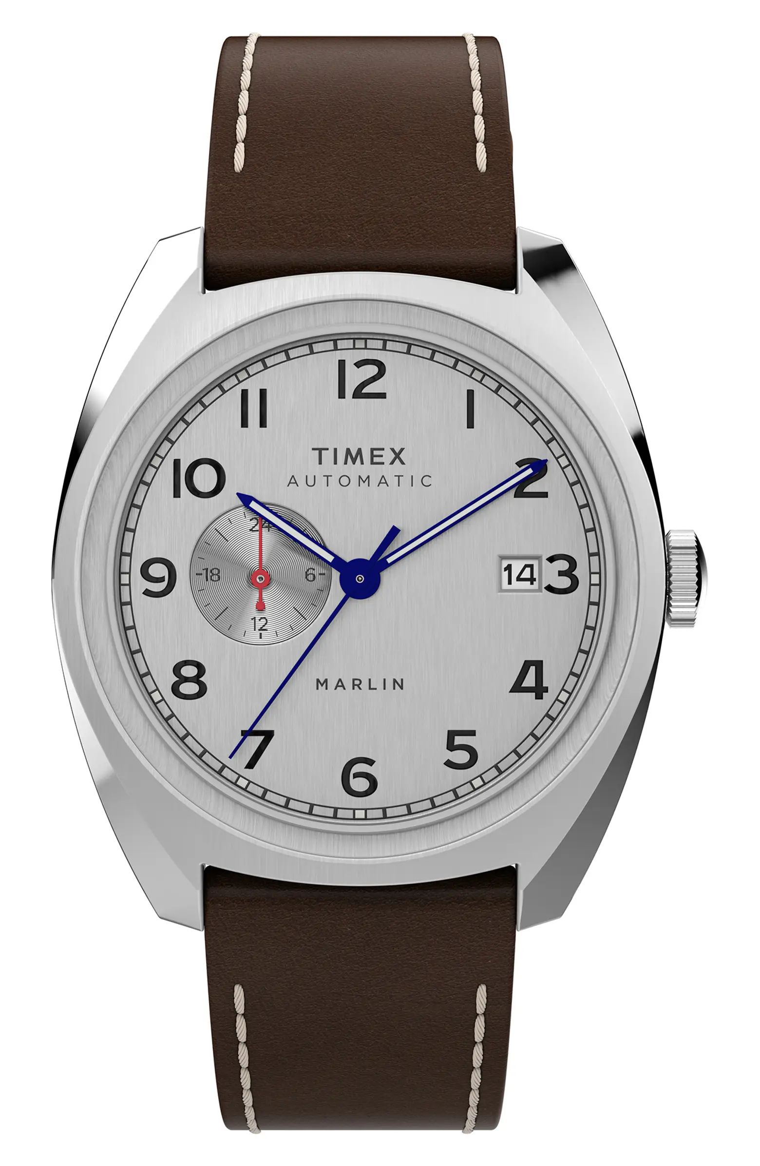 Marlin Automatic Leather Strap Watch, 39mm | Nordstrom