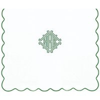 Green Scallop Duvet Cover With Monogram | Etsy (US)