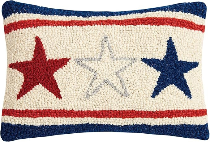 Peking Handicraft Americana Stars Hook Pillow, Red/Blue/White | Amazon (US)