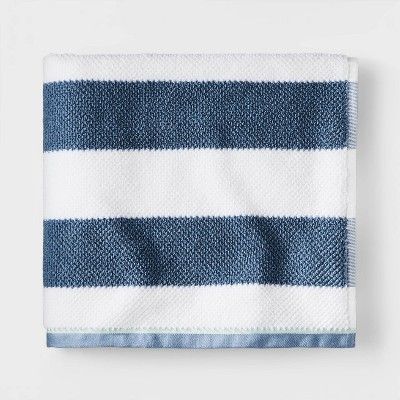 Striped Towel Navy with SILVADUR™ Antimicrobial Technology - Pillowfort™ | Target