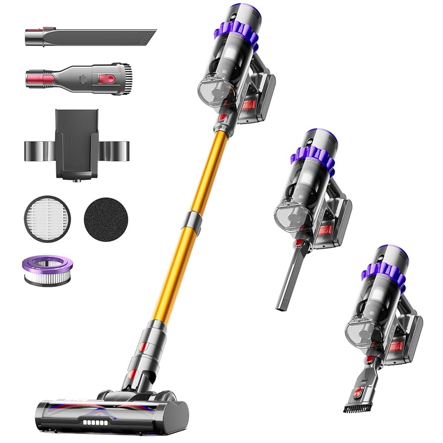Cordless Vacuum Cleaner, 550W 45KPA 70Mins Self-Standing Vacuum Cleaners for Home, Stick Vacuum C... | Amazon (US)