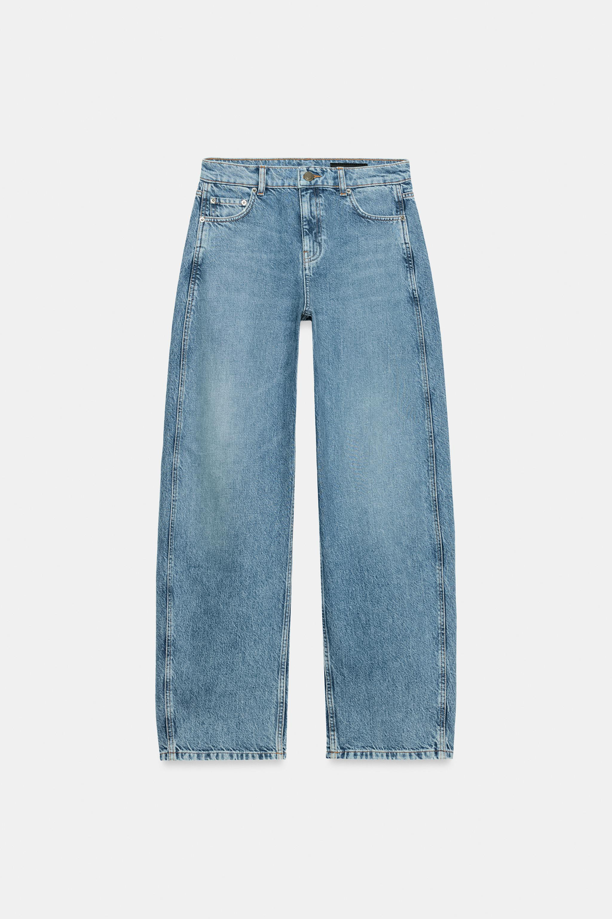 LOW-RISE - CURVED - FULL LENGTHZARA WOMAN COLLECTIONMid-waist jeans with belt loops. Five pockets... | Zara UK
