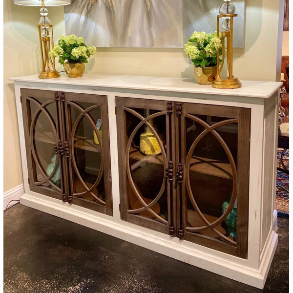 Kizzie 77" Wide Pine Wood Credenza | Wayfair Professional