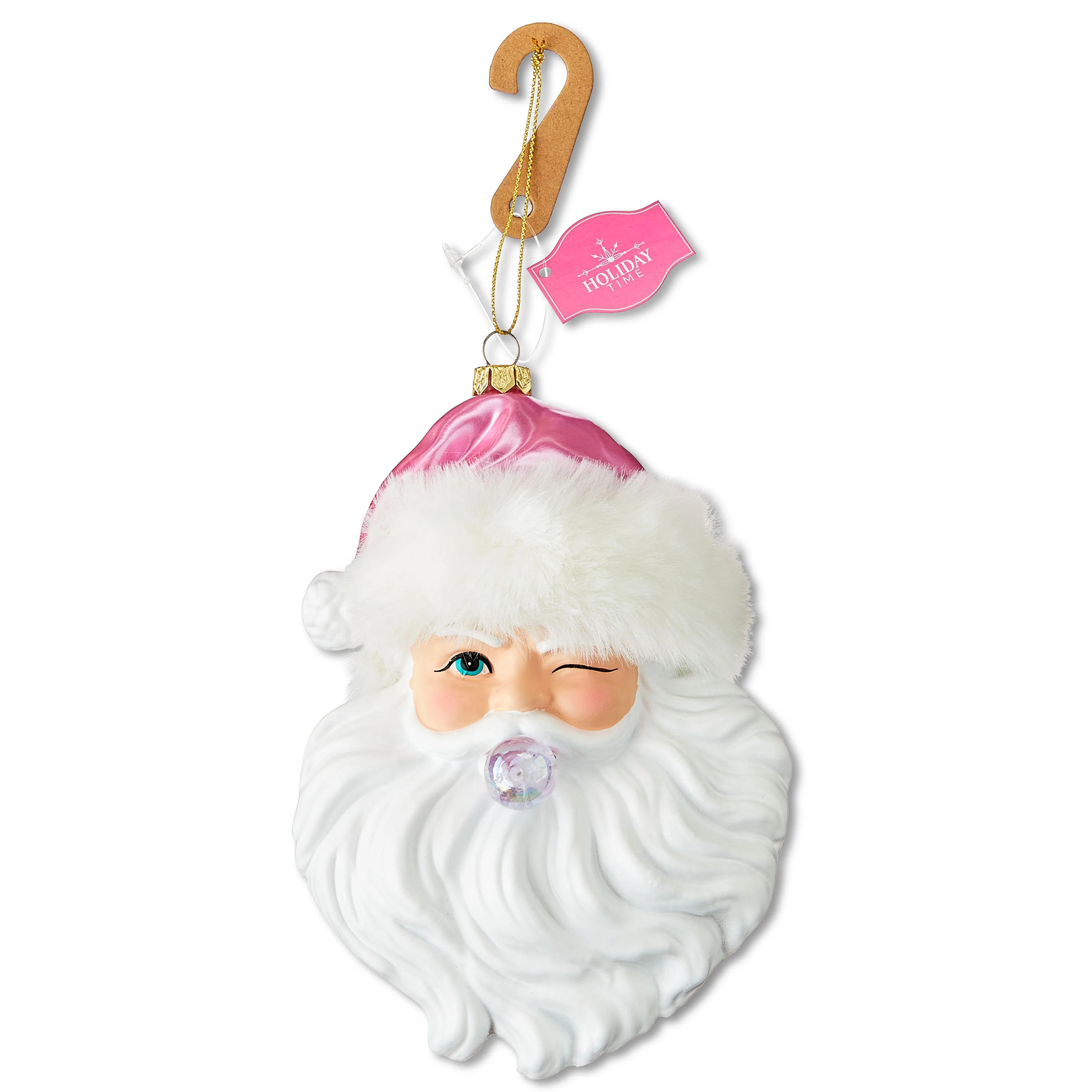 Pink and White Sassy Santa Christmas Ornament, 6.5", by Holiday Time | Walmart (US)