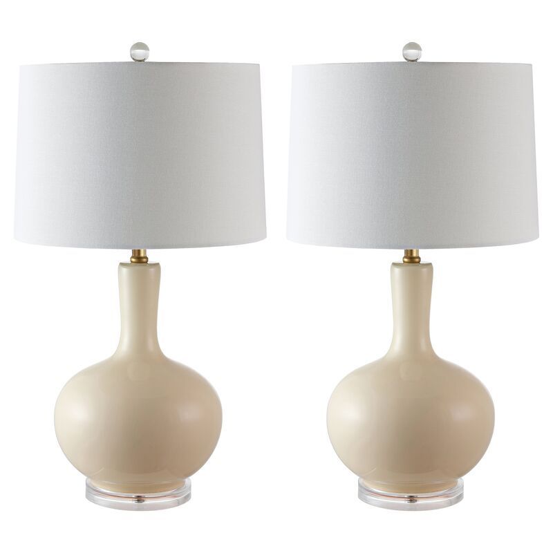 S/2 Lily Table Lamps, Cream | One Kings Lane