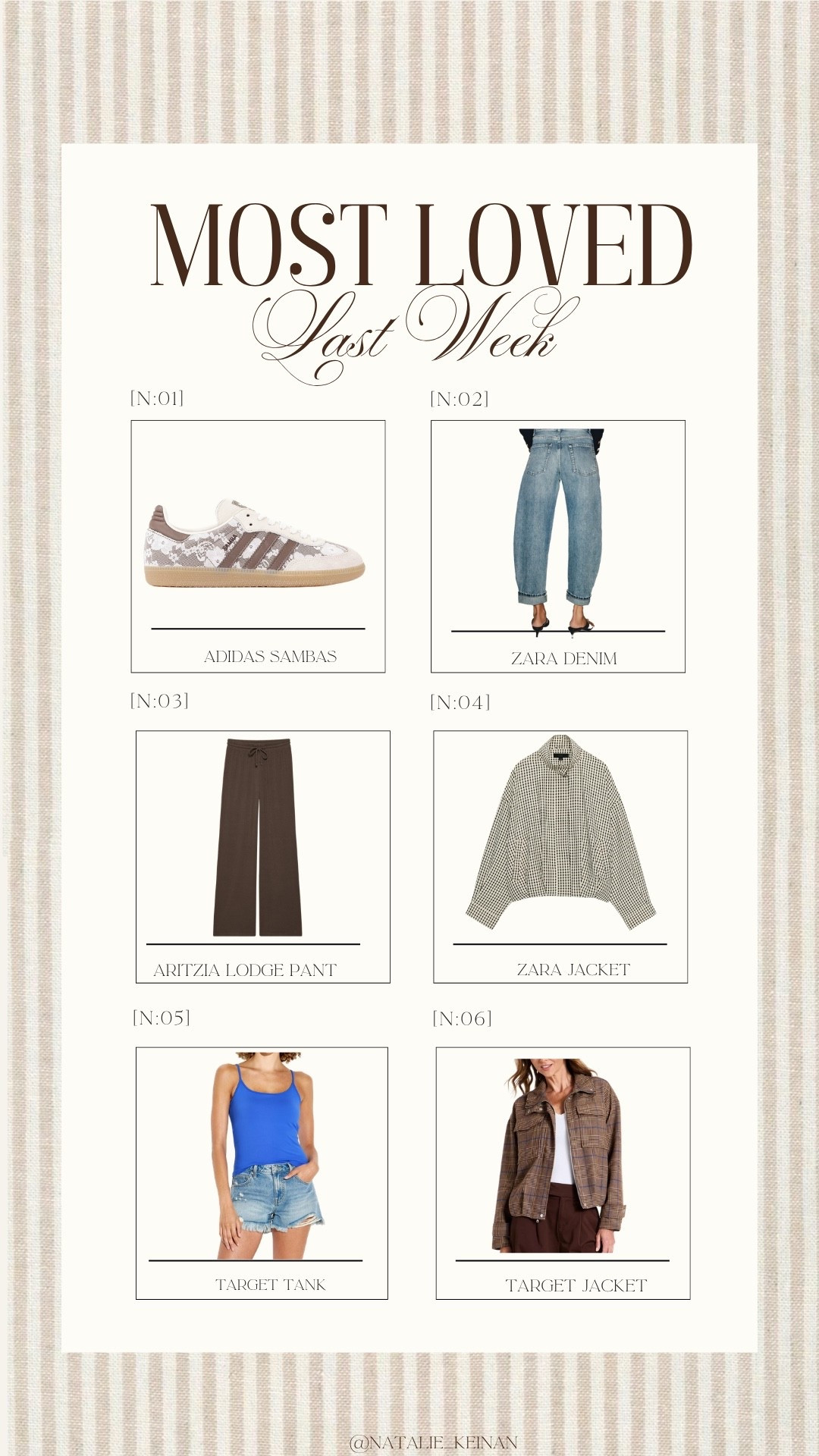 Most loved last week!
Zara jacket
Sambas
Zara denim 
Target jacket
Built in bra tank 
Lodge pants

Aritzia target Zara Amazon

#LTKootd #LTKdayinmylife #LTKSeasonal