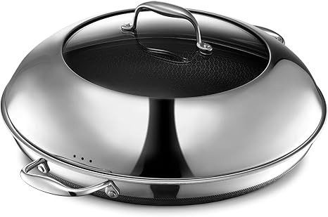 HexClad Cookware 14 Inch Stainless Steel Frying Pan and Steel Lid with Stay Cool Handles, Non-Tox... | Amazon (US)